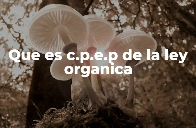 Que es C.p.e.p de la Ley Organica