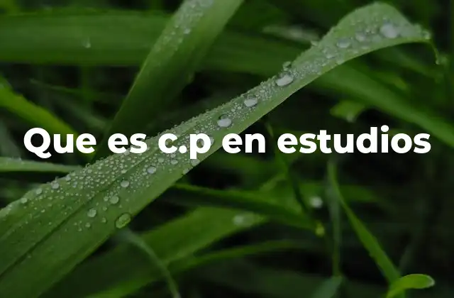 Que es C.p en Estudios