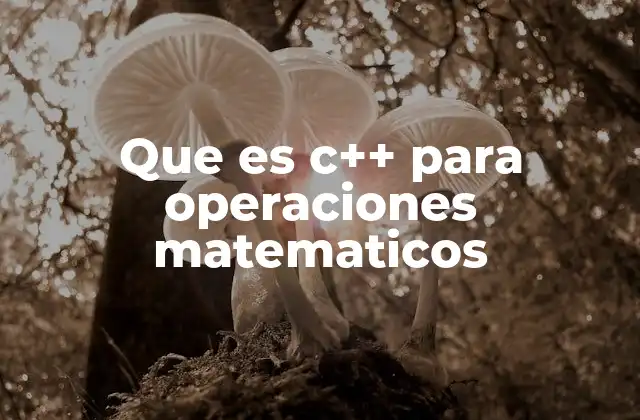 Que es C++ para Operaciones Matematicos