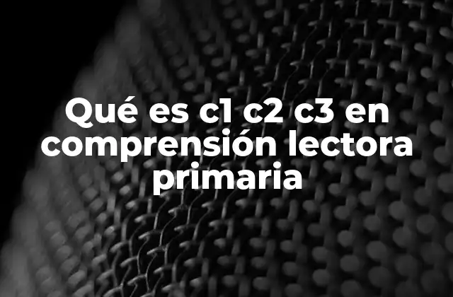 Qué es C1 C2 C3 en Comprensión Lectora Primaria