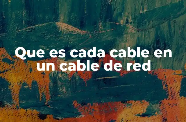 Que es Cada Cable en un Cable de Red