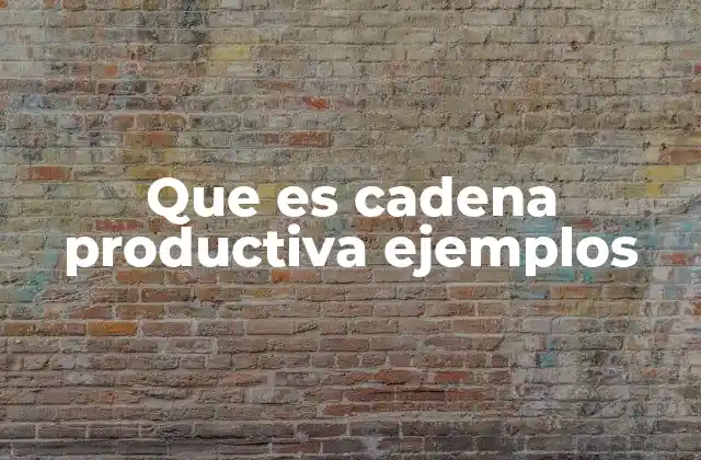 Que es Cadena Productiva Ejemplos