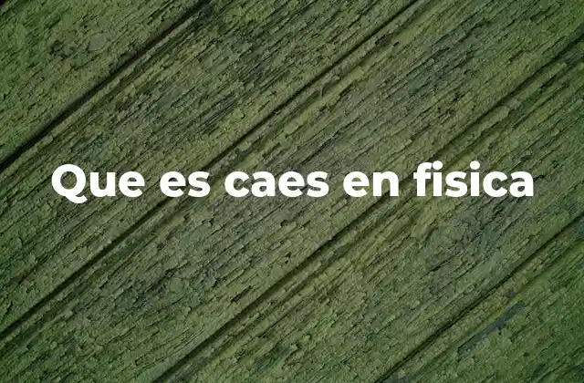 Que es Caes en Fisica
