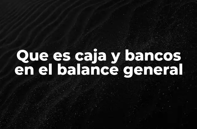 Que es Caja y Bancos en el Balance General 2 La importancia de caja y bancos en la salud financiera empresarial