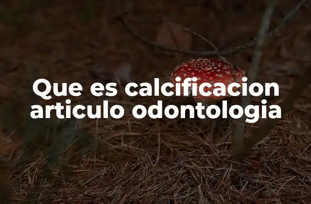 Que es Calcificacion Articulo Odontologia
