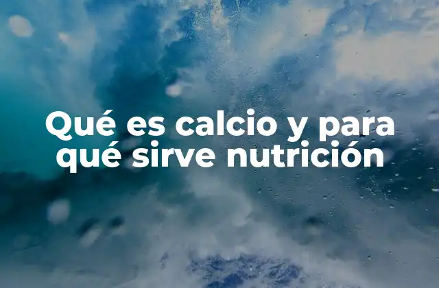 Qué es Calcio y para Qué Sirve Nutrición
