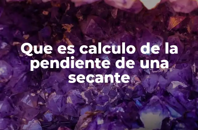 Que es Calculo de la Pendiente de una Secante