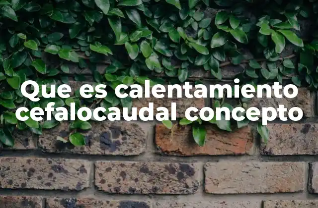 Que es Calentamiento Cefalocaudal Concepto