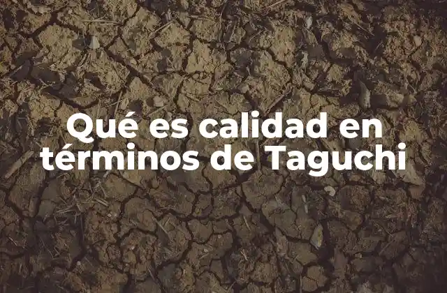 Qué es Calidad en Términos de Taguchi