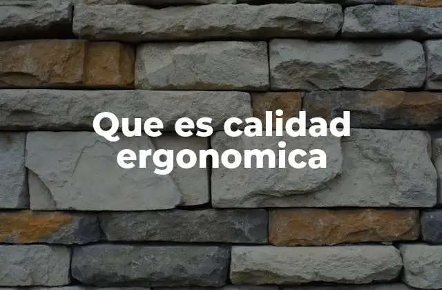 Que es Calidad Ergonomica