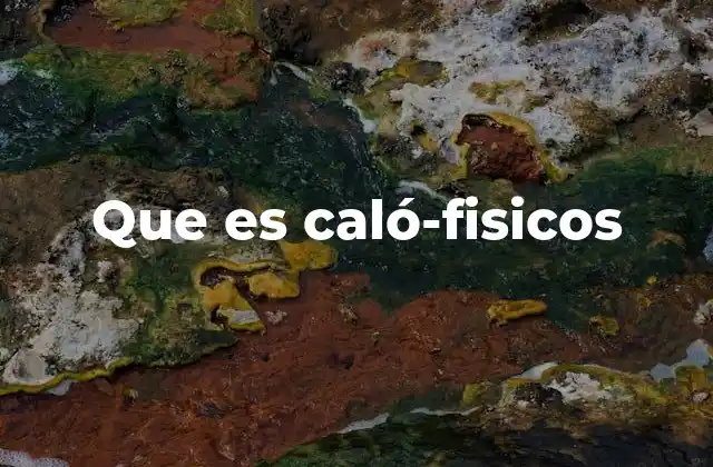 Que es Caló-fisicos