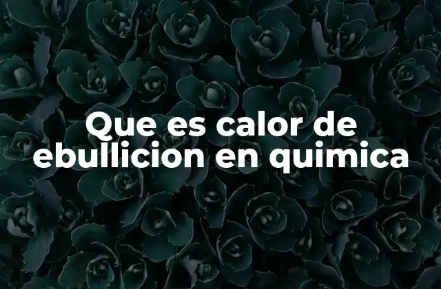 Que es Calor de Ebullicion en Quimica