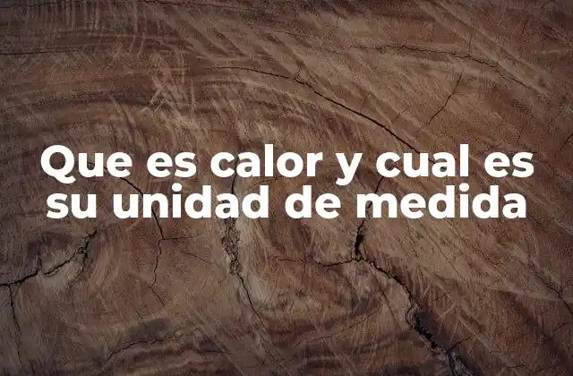 Que es Calor y Cual es Su Unidad de Medida