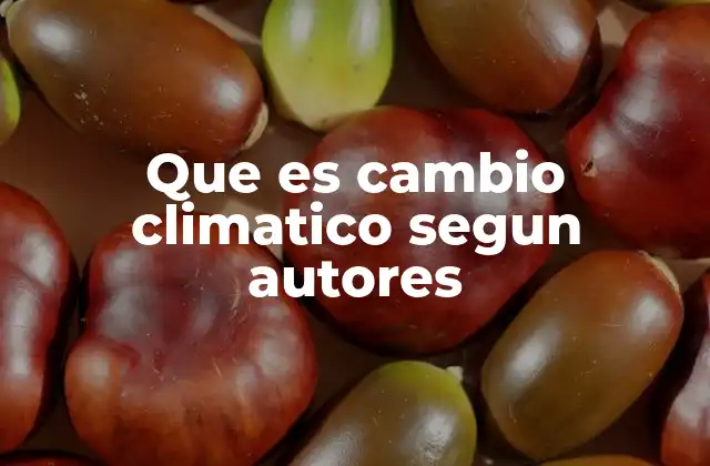 Que es Cambio Climatico Segun Autores