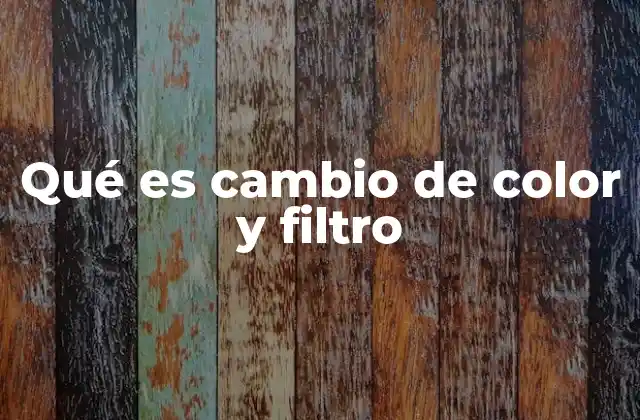 Qué es Cambio de Color y Filtro