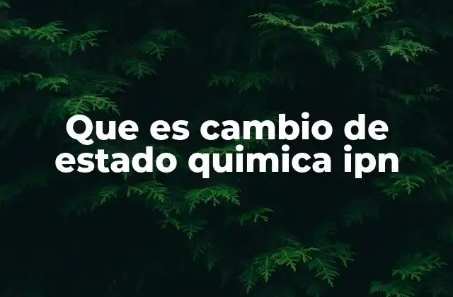 Que es Cambio de Estado Quimica Ipn