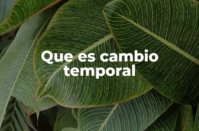 Aplicaciones del cambio temporal en diferentes contextos