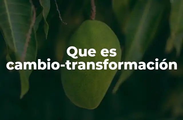 Que es Cambio-transformación