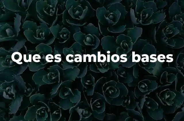 Que es Cambios Bases