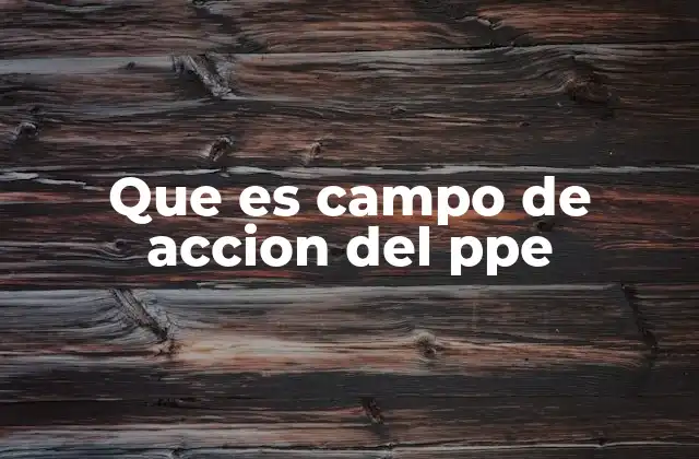 Que es Campo de Accion Del Ppe