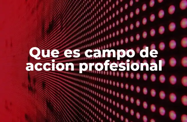 Que es Campo de Accion Profesional