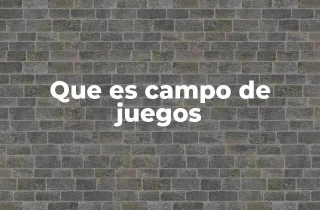 Que es Campo de Juegos