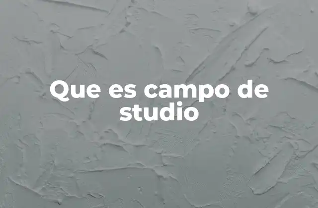 Que es Campo de Studio