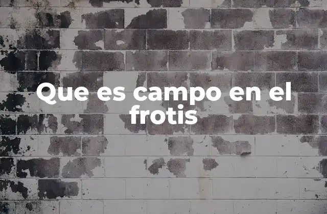 Que es Campo en el Frotis