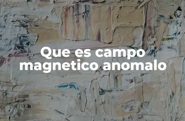 Que es Campo Magnetico Anomalo