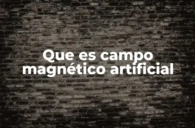 Que es Campo Magnético Artificial