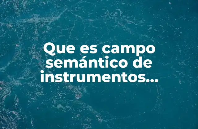 Que es Campo Semántico de Instrumentos Musicales