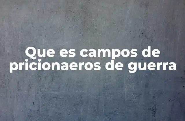 Que es Campos de Pricionaeros de Guerra