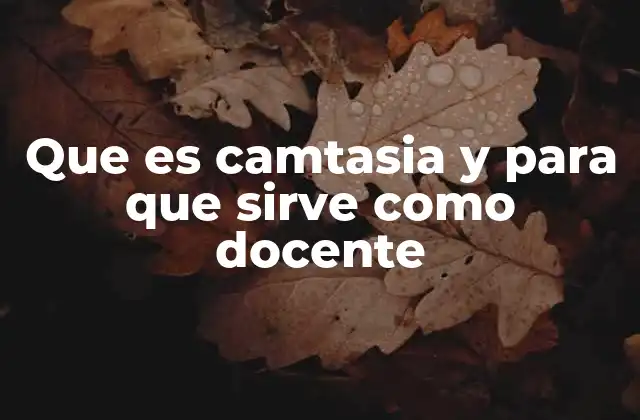 Que es Camtasia y para que Sirve como Docente