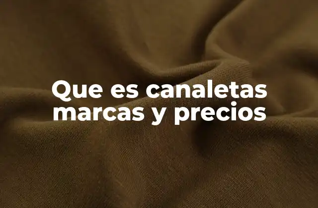 Que es Canaletas Marcas y Precios