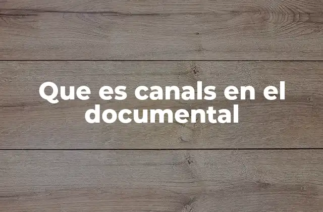 Que es Canals en el Documental