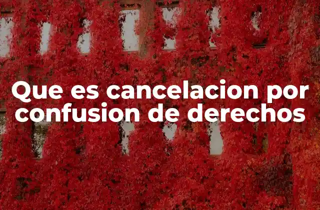 Que es Cancelacion por Confusion de Derechos