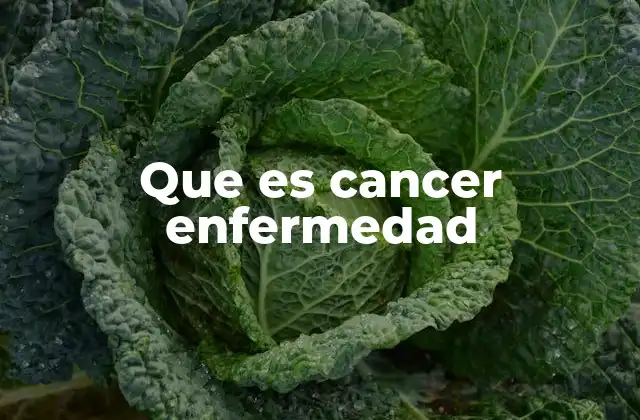 Que es Cancer Enfermedad