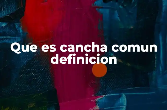 Que es Cancha Comun Definicion