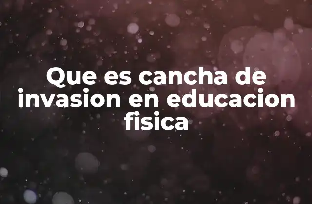 Que es Cancha de Invasion en Educacion Fisica