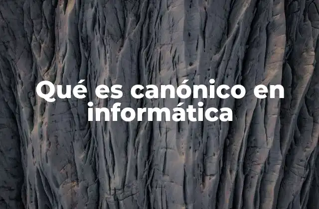 Qué es Canónico en Informática