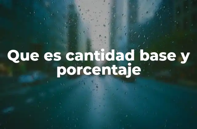 Que es Cantidad Base y Porcentaje