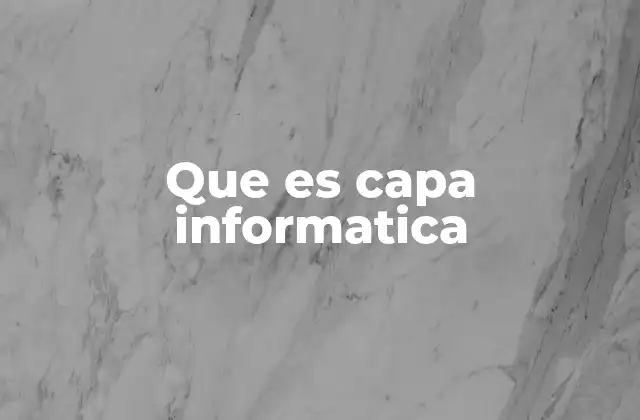 Que es Capa Informatica