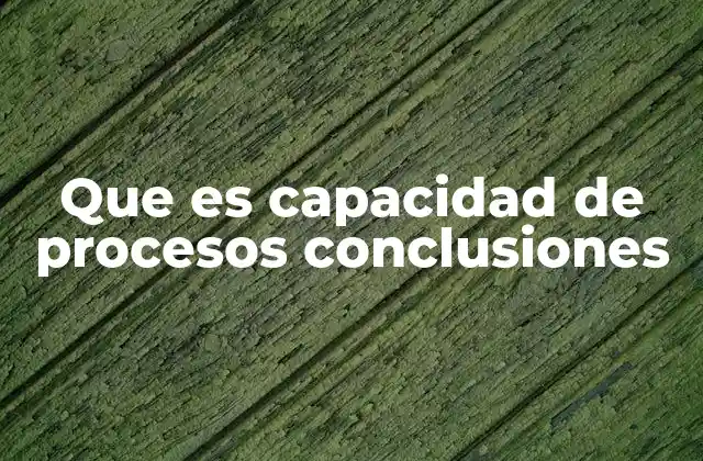 Que es Capacidad de Procesos Conclusiones 2 Importancia de evaluar la capacidad de procesos en la gestión industrial