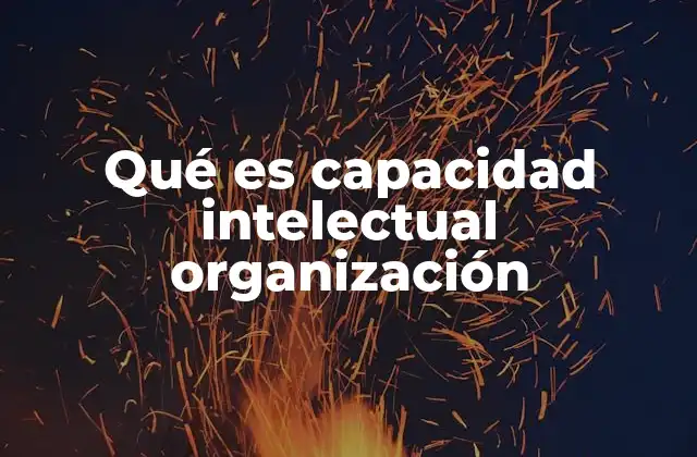 Qué es Capacidad Intelectual Organización
