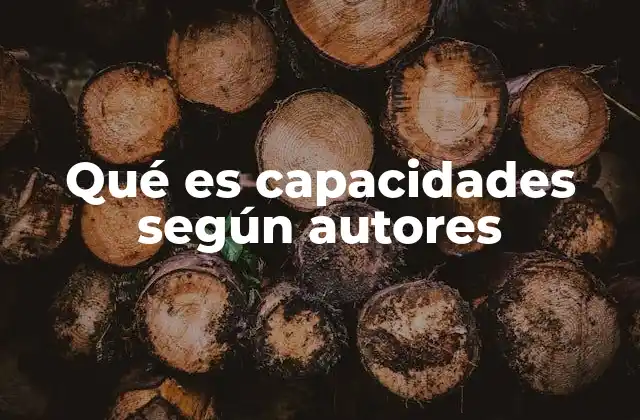 Qué es Capacidades según Autores