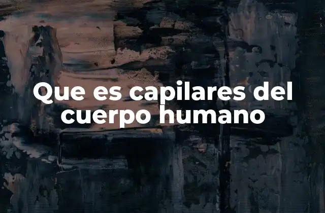 Que es Capilares Del Cuerpo Humano