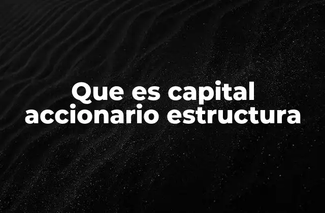 Que es Capital Accionario Estructura