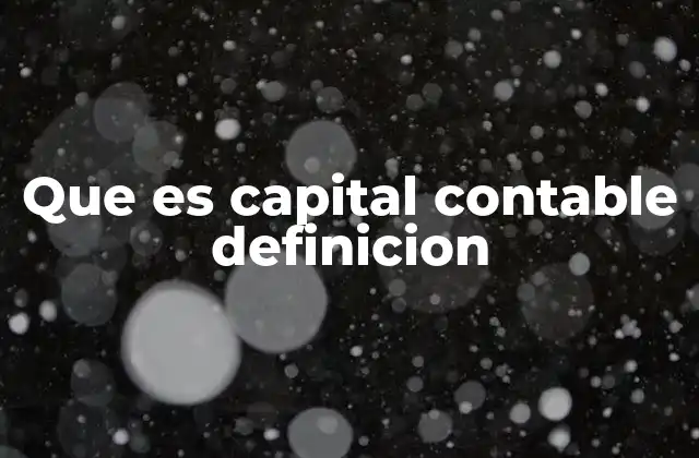Que es Capital Contable Definicion