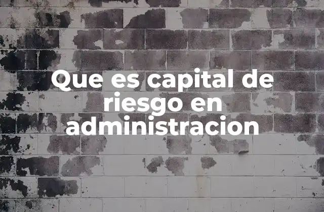 Que es Capital de Riesgo en Administracion