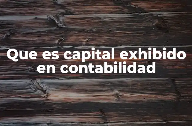 Que es Capital Exhibido en Contabilidad